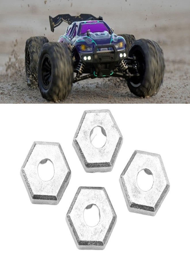 Uxsiya Silver 4 Pack 1/16 Rc Hex Coupler Rc Wheel Hex Hub Adapter for Scy 16101 16102 16103 16201 1/16 Rc Car - Image 3